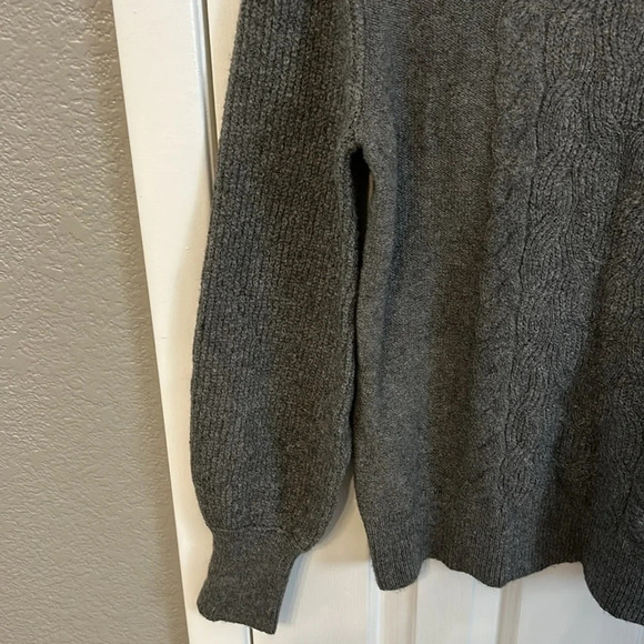 Caslon Women’s (XS) Grey Heathered Cable Knit Cotton Wool Turtleneck Soft NWT - Picture 5 of 8